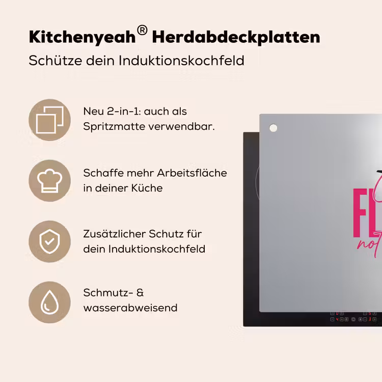 Catch flights not feelings - Vliegtuig - Roze Inductie beschemer met haakjes klein -ky-usp-de