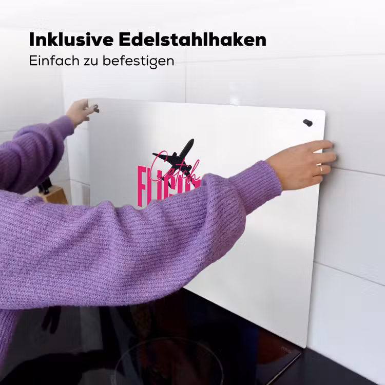 Catch flights not feelings - Vliegtuig - Roze Inductie beschemer met haakjes klein -ky-ophangen-de