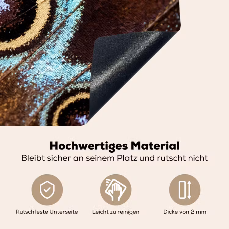 Vleugels - Vlinder - Blauw Inductie beschemer met haakjes klein -ky-onderkant-de