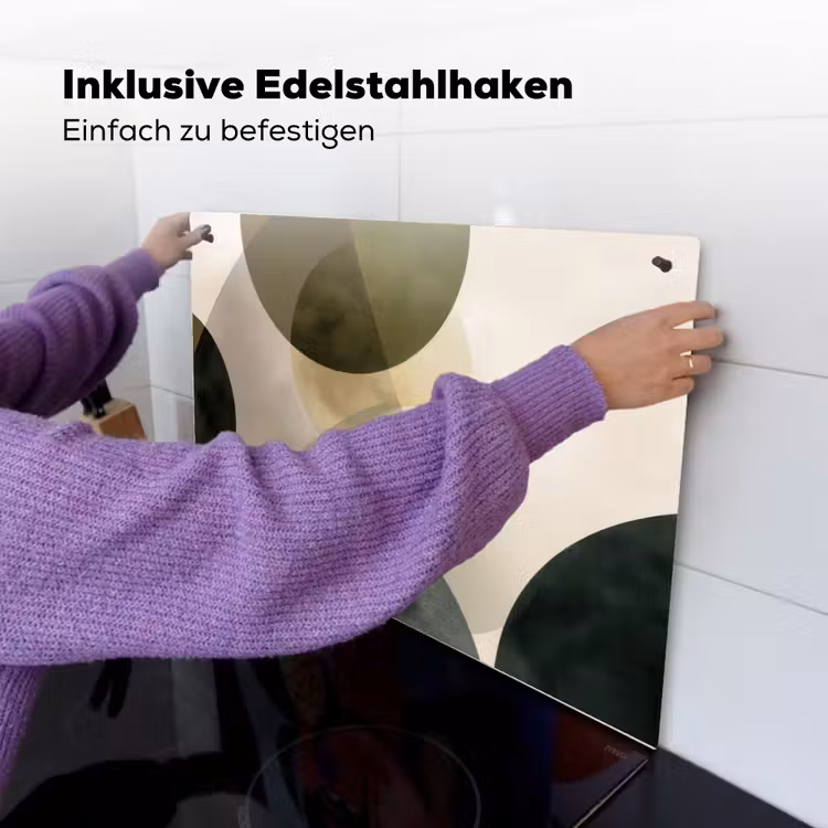 Vlakken - Abstract - Beige - Cirkels Inductie beschemer met haakjes klein -ky-ophangen-de
