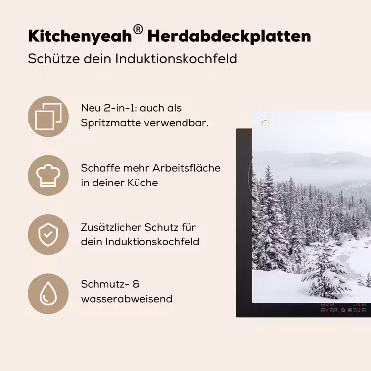 Rivier - Bevroren - Landschap - Winter Inductie beschemer met haakjes klein -ky-usp-de
