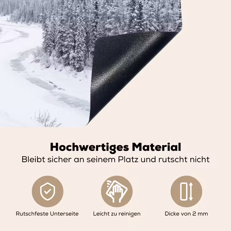 Rivier - Bevroren - Landschap - Winter Inductie beschemer met haakjes klein -ky-onderkant-de
