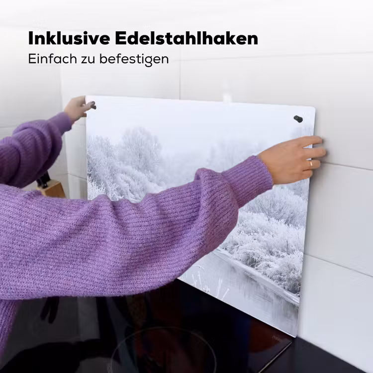 Rivier - Sneeuw - Bos - Winter - Schilderachtig Inductie beschemer met haakjes klein -ky-ophangen-de