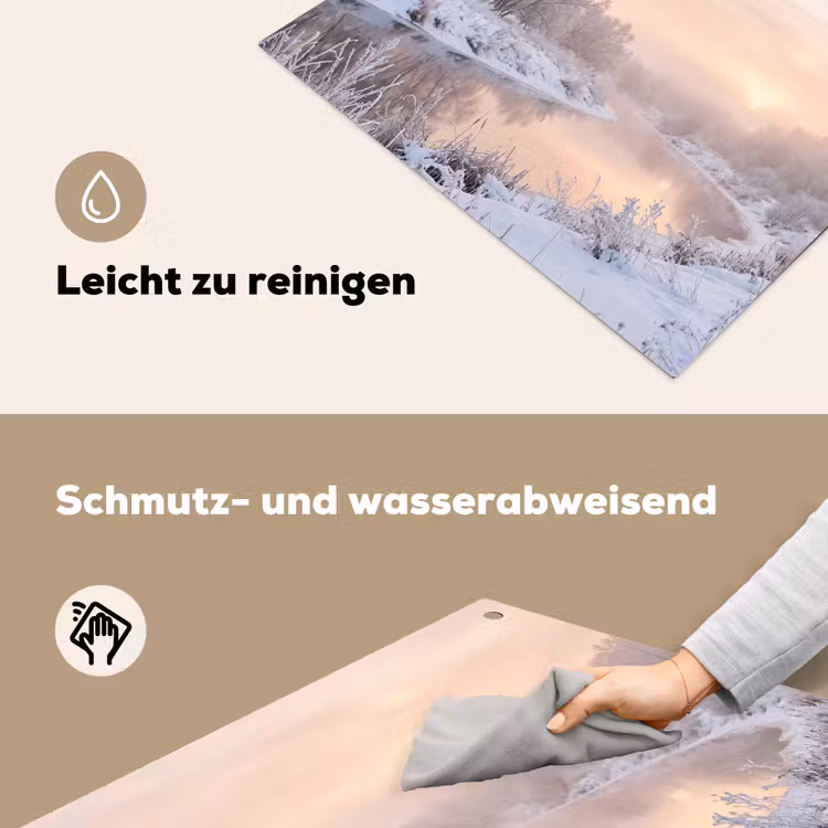 Rivier - Winter - Landschap - Sneeuw - Zonsopgang Inductie beschemer met haakjes klein -ky-schoon-de