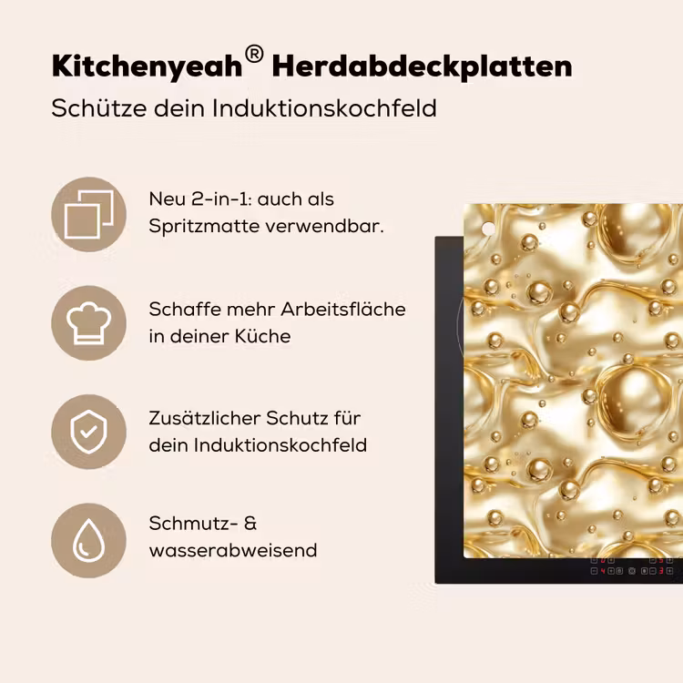 Vloeibaar - Druppels - Goud Inductie beschemer met haakjes klein 777 -ky-usp-de