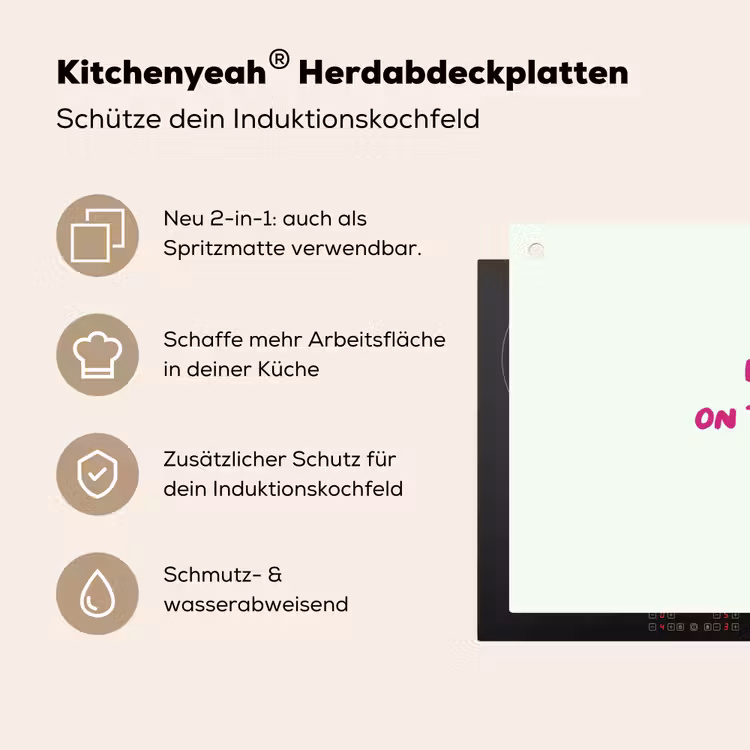 Focus - Beige - Roze - Smiley Inductie beschemer met haakjes klein -ky-usp-de