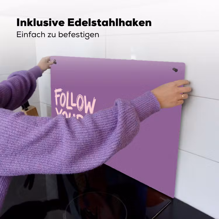 Follow your dreams - Paars - Penseeltextuur Inductie beschemer met haakjes klein -ky-ophangen-de