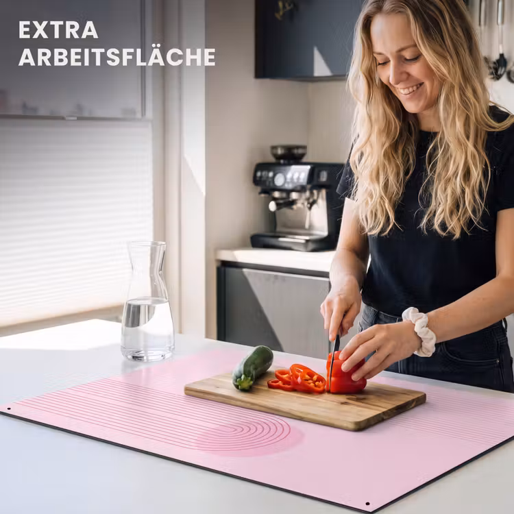 Vormen - Lijnen - Minimalistisch - Roze Inductie beschemer met haakjes klein -ky-usp-de