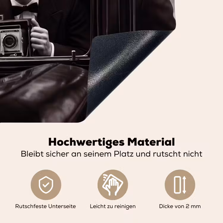 Fotograaf - Camera - Vintage - Journalistiek - Zwart-wit Inductie beschemer met haakjes klein -ky-onderkant-de