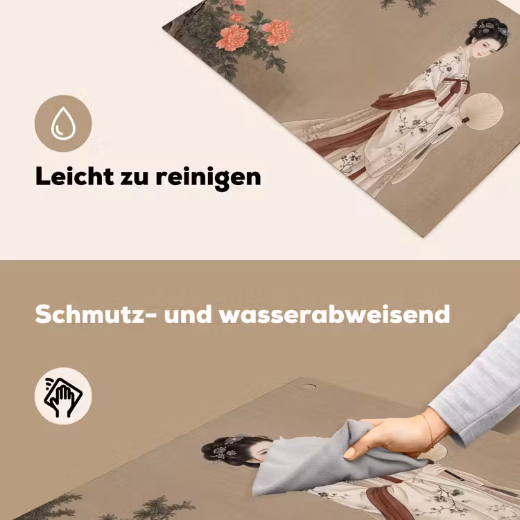 Vrouw - Azië - Kunst - Beige Inductie beschemer met haakjes klein -ky-schoon-de