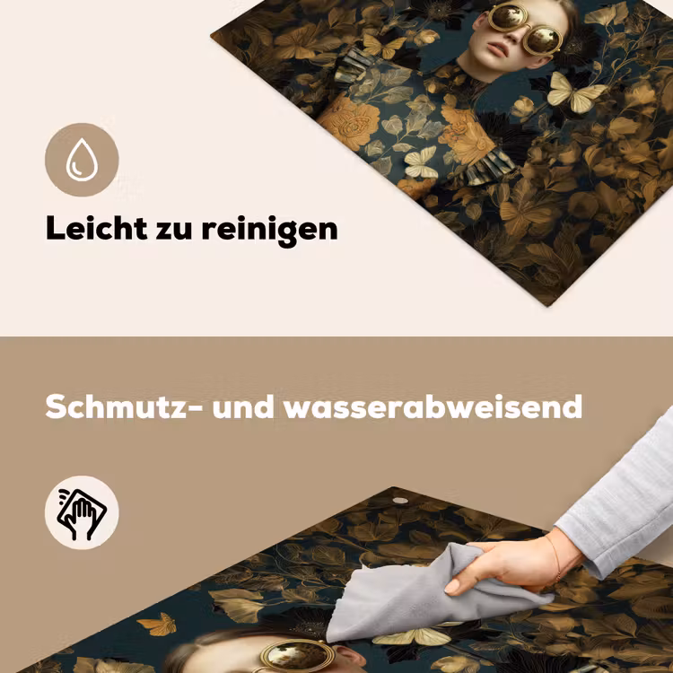 Vrouw - Bladeren - Goud - Vlinders Inductie beschemer met haakjes klein -ky-schoon-de