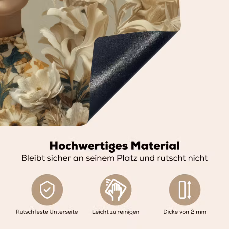 Vrouw - Bloemen - Zonnebril - Wit Inductie beschemer met haakjes klein -ky-onderkant-de