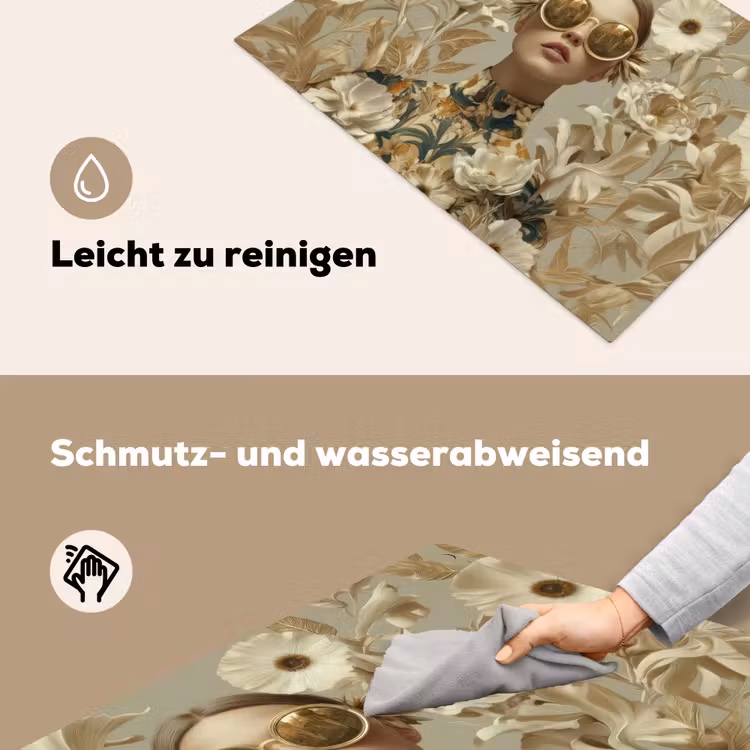 Vrouw - Bloemen - Zonnebril - Wit Inductie beschemer met haakjes klein -ky-schoon-de