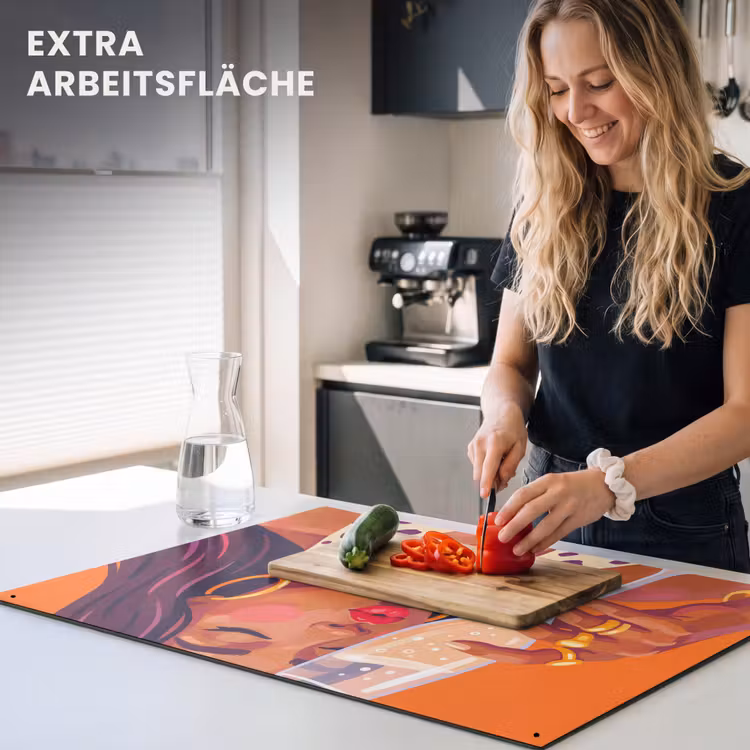 Vrouw - Champagne - Feest - Modern - Oranje Inductie beschemer met haakjes klein -ky-usp-de