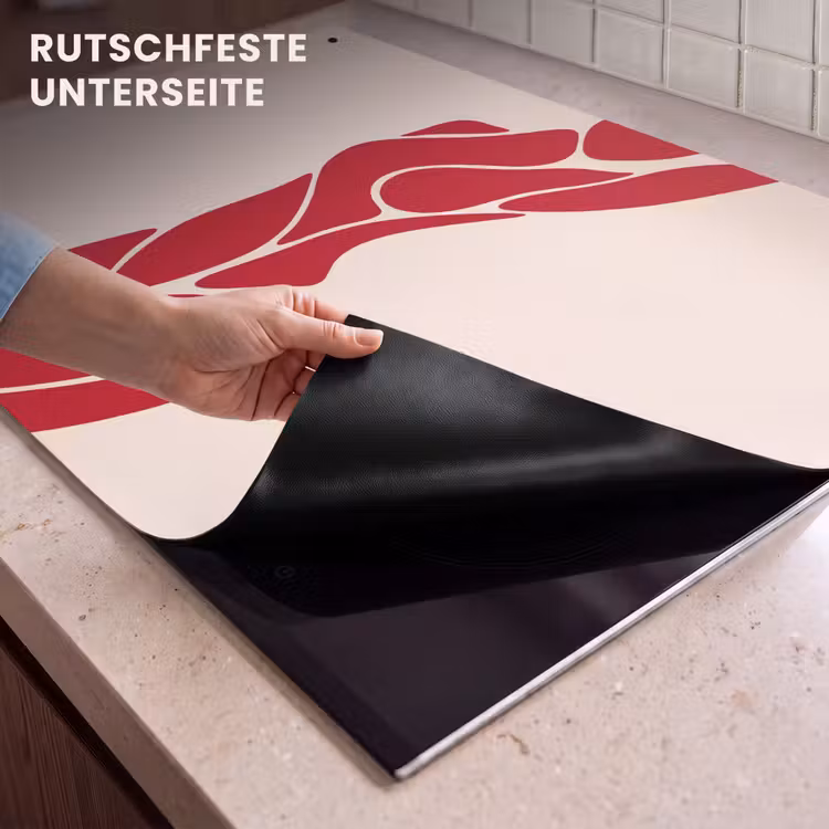 Vrouw - Figuur - Abstract - Modern - Rood Inductie beschemer met haakjes klein -ky-onderkant-de