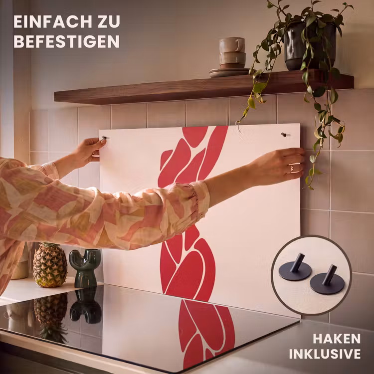 Vrouw - Figuur - Abstract - Modern - Rood Inductie beschemer met haakjes klein -ky-ophangen-de