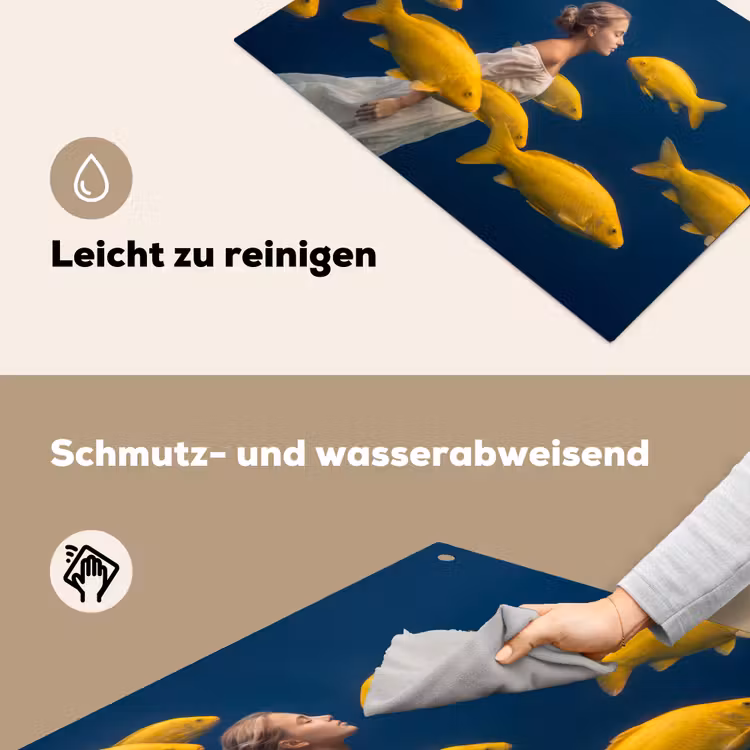 Vrouw - Vis - Water - Natuur - Geel Inductie beschemer met haakjes klein -ky-schoon-de