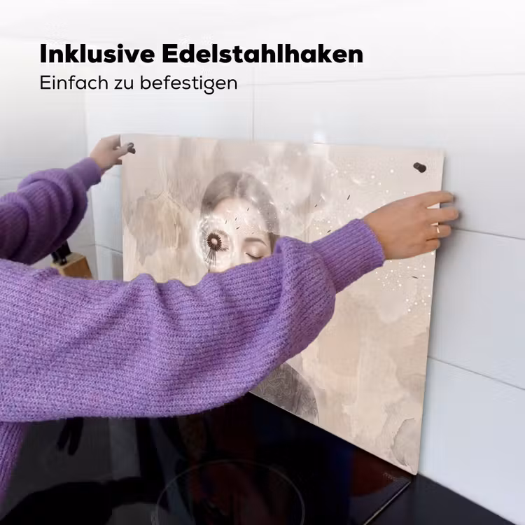 Vrouw - Sereen - Grijs Inductie beschemer met haakjes klein -ky-ophangen-de