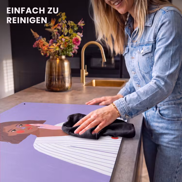 Vrouw - Gezicht - Mensen - Abstract - Kleurrijk Inductie beschemer met haakjes klein -ky-schoon-de