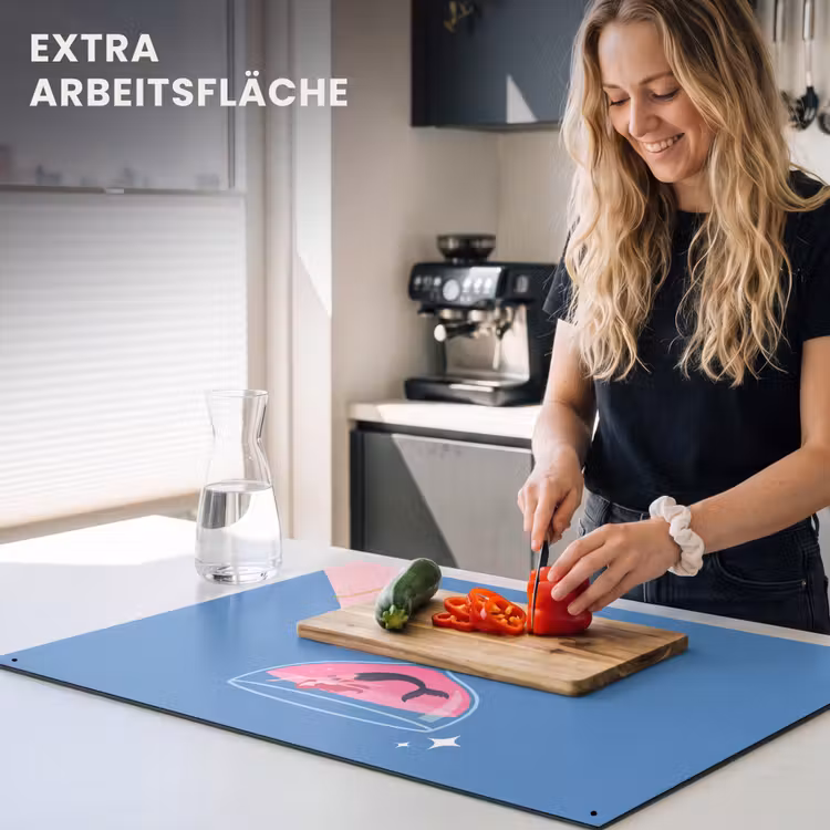 Vrouw - Glas - Abstract - Roze - Blauw Inductie beschemer met haakjes klein -ky-usp-de