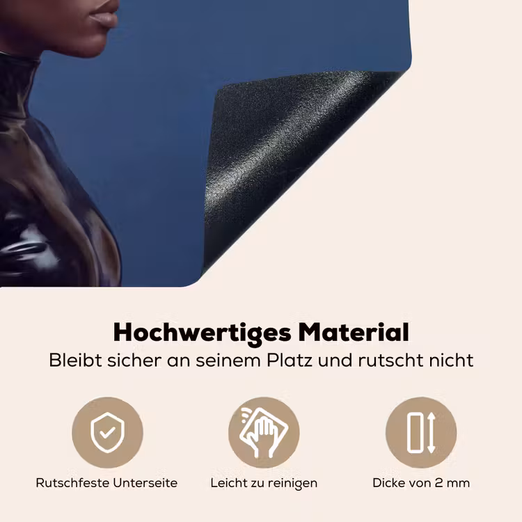 Vrouw - Goudvis - Hoofd - Abstract - Blauw Inductie beschemer met haakjes klein -ky-onderkant-de