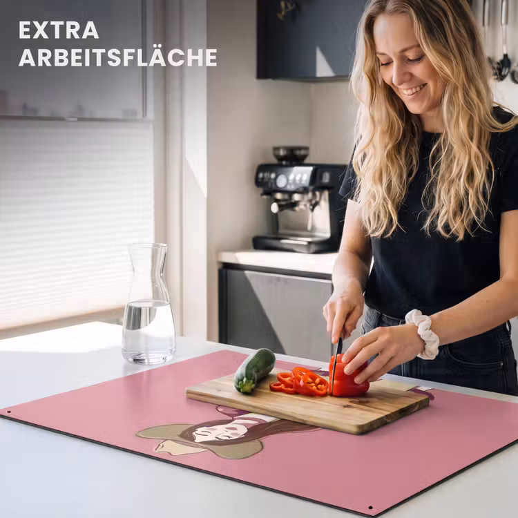 Vrouw - Hoed - Portret - Illustratie - Roze Inductie beschemer met haakjes klein -ky-usp-de