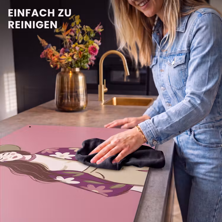 Vrouw - Hoed - Portret - Illustratie - Roze Inductie beschemer met haakjes klein -ky-schoon-de