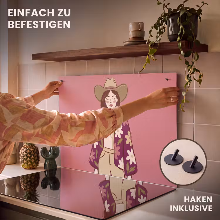 Vrouw - Hoed - Portret - Illustratie - Roze Inductie beschemer met haakjes klein -ky-ophangen-de