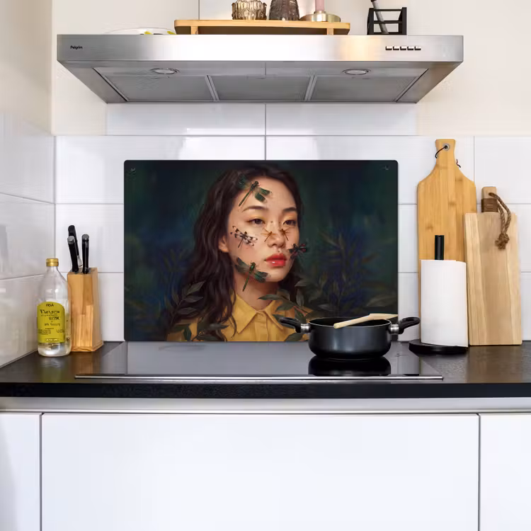 Vrouw - Insecten - Natuur - Portret - Groen Inductie beschemer met haakjes klein -sfeer2