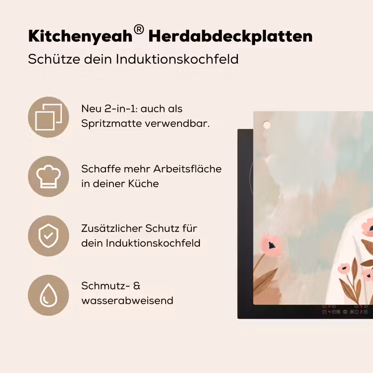 Vrouw - Kimono - Pastel Inductie beschemer met haakjes klein -ky-usp-de