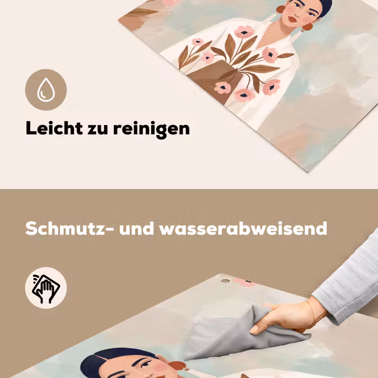 Vrouw - Kimono - Pastel Inductie beschemer met haakjes klein -ky-schoon-de