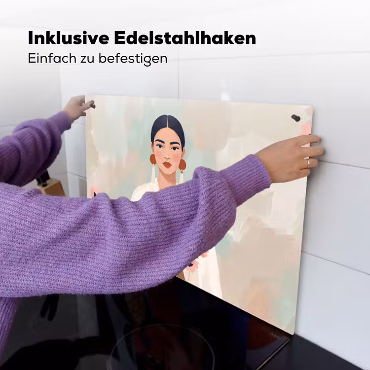 Vrouw - Kimono - Pastel Inductie beschemer met haakjes klein -ky-ophangen-de
