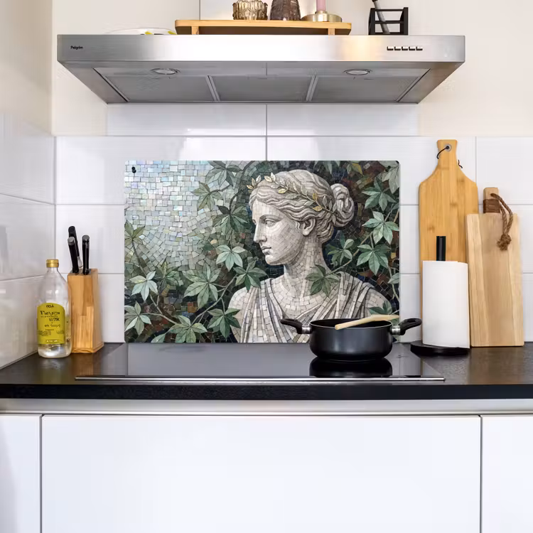 Vrouw - Klassiek - Mozaiëk - Natuur - Groen Inductie beschemer met haakjes klein -sfeer2