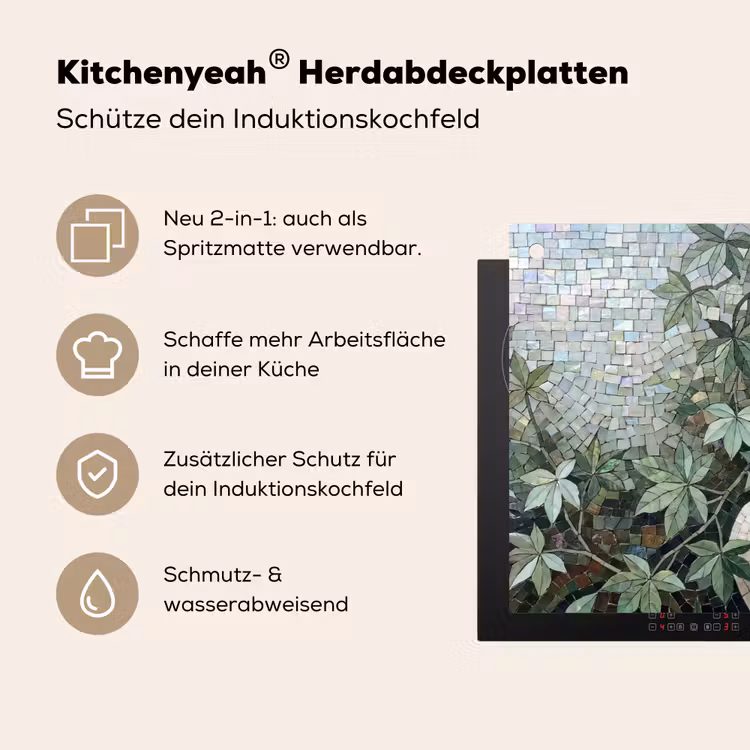 Vrouw - Klassiek - Mozaiëk - Natuur - Groen Inductie beschemer met haakjes klein -ky-usp-de