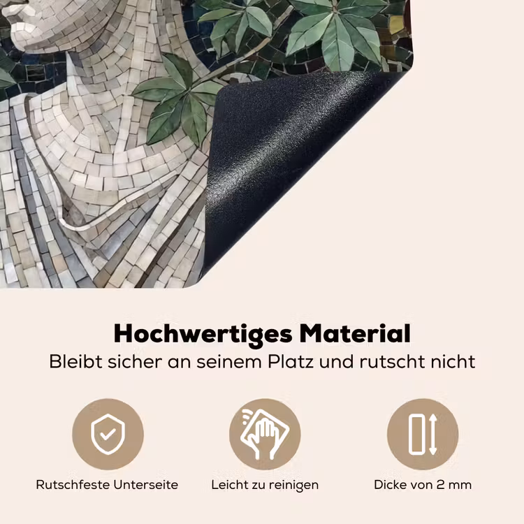 Vrouw - Klassiek - Mozaiëk - Natuur - Groen Inductie beschemer met haakjes klein -ky-onderkant-de