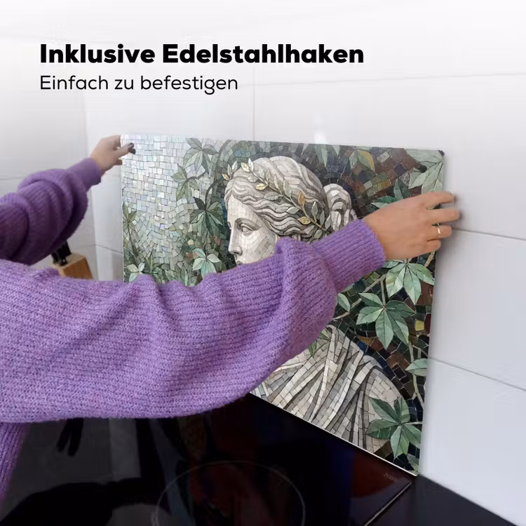 Vrouw - Klassiek - Mozaiëk - Natuur - Groen Inductie beschemer met haakjes klein -ky-ophangen-de