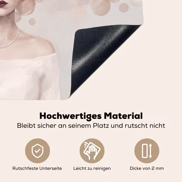 Vrouw - Cirkels - Beige Inductie beschemer met haakjes klein -ky-onderkant-de