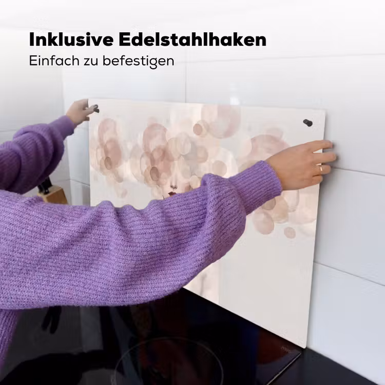Vrouw - Cirkels - Beige Inductie beschemer met haakjes klein -ky-ophangen-de