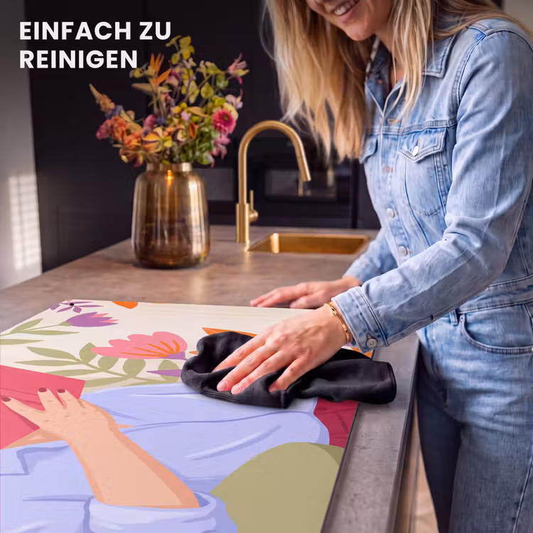 Vrouw - Lezen - Thuis - Modern - Bloemen Inductie beschemer met haakjes klein -ky-schoon-de