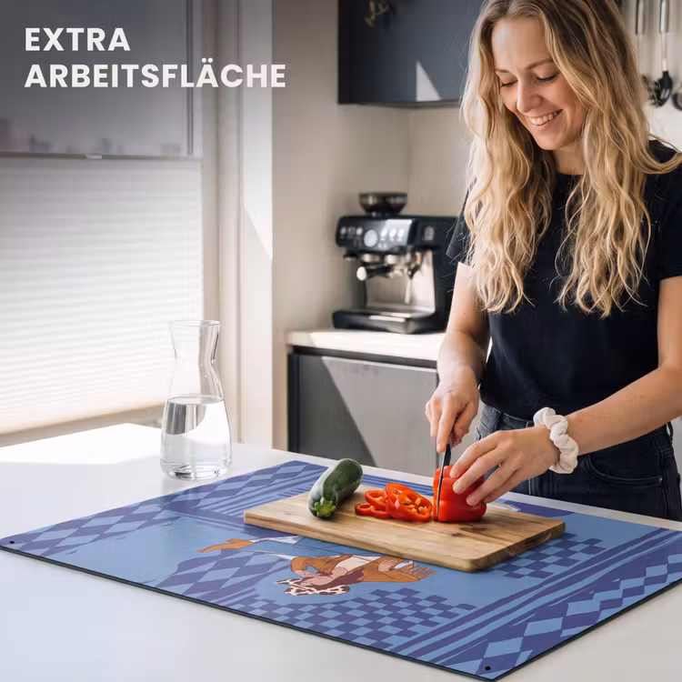 Vrouw - Martini glas - Abstract - Blauw - Kunst Inductie beschemer met haakjes klein -ky-usp-de