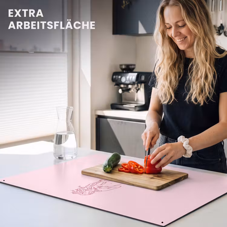Vrouw - Schelp - Kunst - Lijntekening - Roze Inductie beschemer met haakjes klein -ky-usp-de
