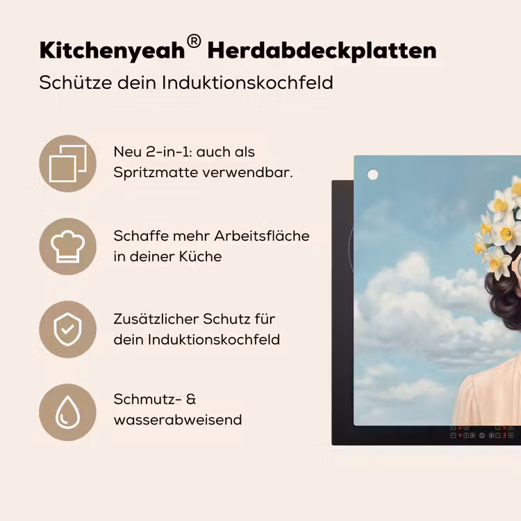 Vrouw - Narcissen - Geel Inductie beschemer met haakjes klein -ky-usp-de