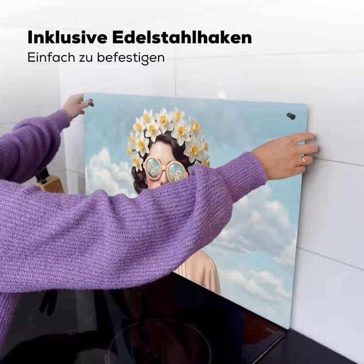 Vrouw - Narcissen - Geel Inductie beschemer met haakjes klein -ky-ophangen-de