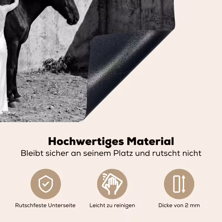 Vrouw - Paard - Artistiek Inductie beschemer met haakjes klein -ky-onderkant-de
