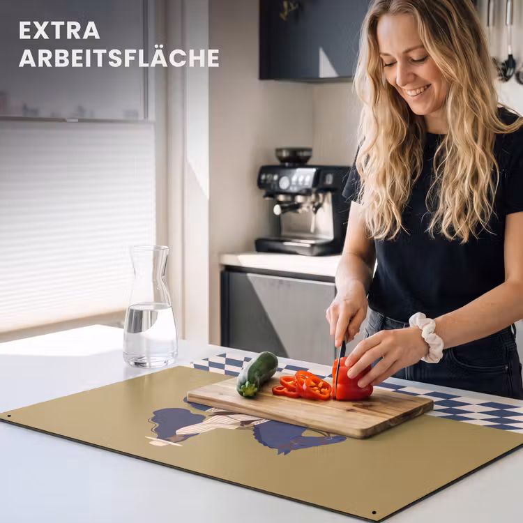 Vrouw - Paard - Rijden - Modern - Abstract Inductie beschemer met haakjes klein -ky-usp-de