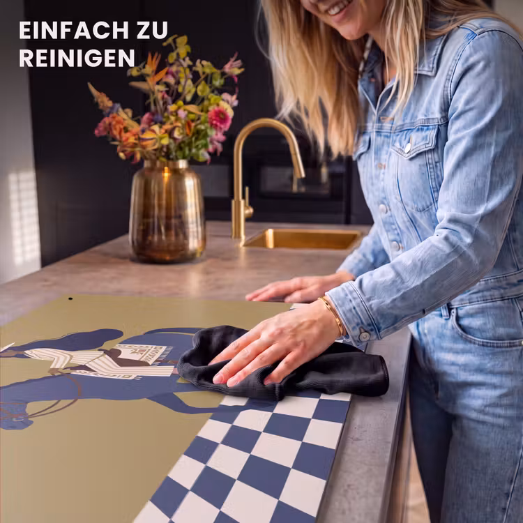Vrouw - Paard - Rijden - Modern - Abstract Inductie beschemer met haakjes klein -ky-schoon-de