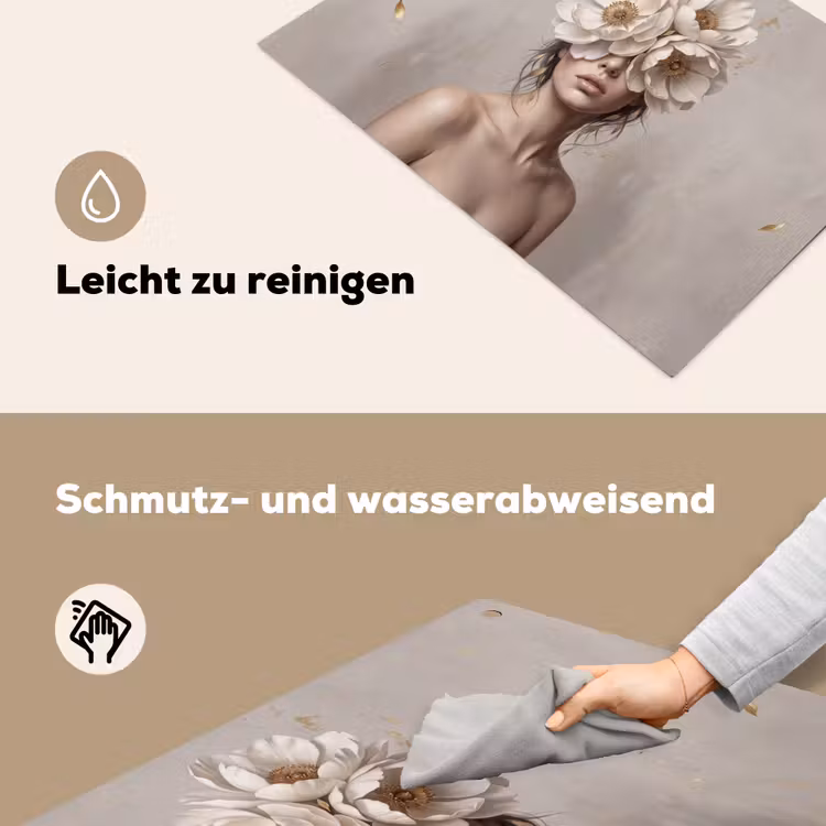 Vrouw - Pioenroos - Wit Inductie beschemer met haakjes klein -ky-schoon-de