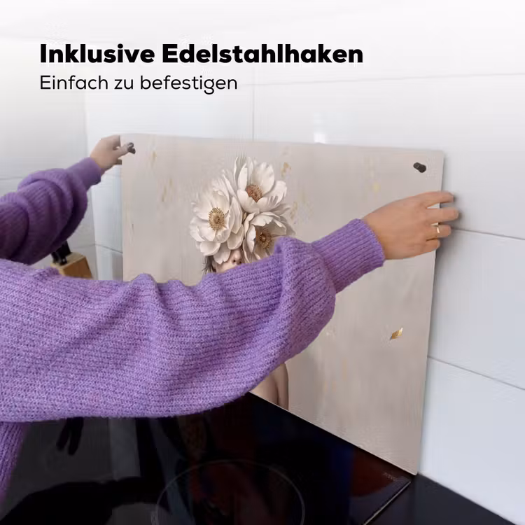 Vrouw - Pioenroos - Wit Inductie beschemer met haakjes klein -ky-ophangen-de