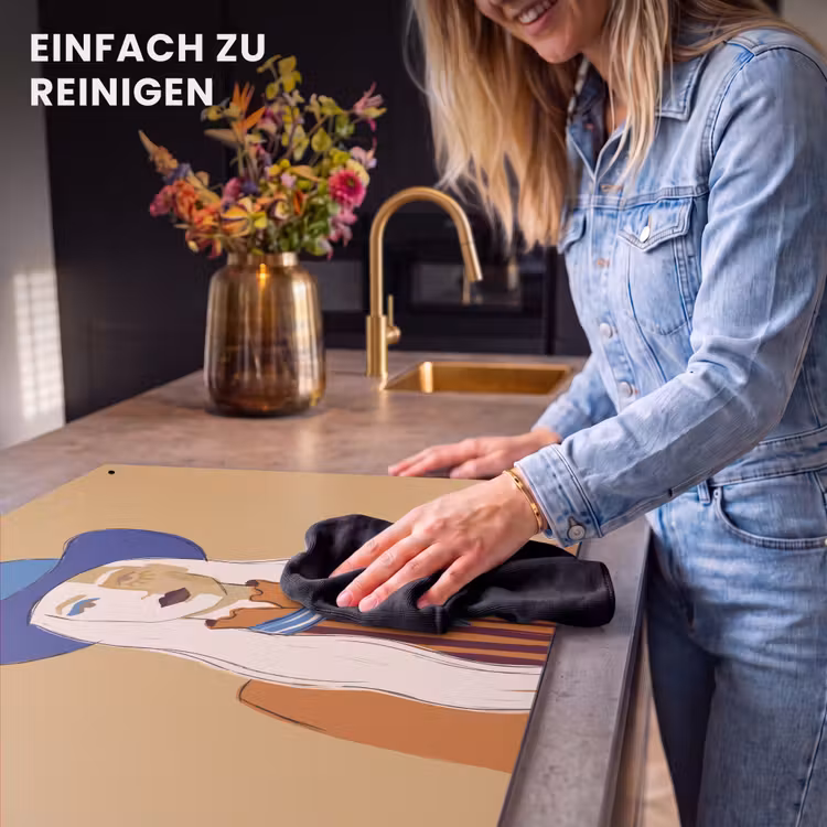 Vrouw - Portret - Abstract - Kleurrijk - Modern Inductie beschemer met haakjes klein -ky-schoon-de