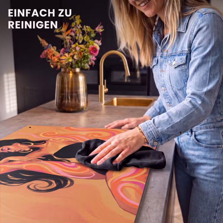 Vrouw - Portret - Abstract - Modern - Kleurrijk Inductie beschemer met haakjes klein -ky-schoon-de